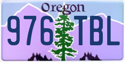 OR license plate 976TBL