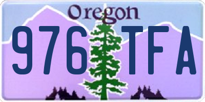 OR license plate 976TFA