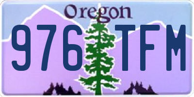 OR license plate 976TFM