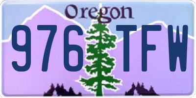 OR license plate 976TFW