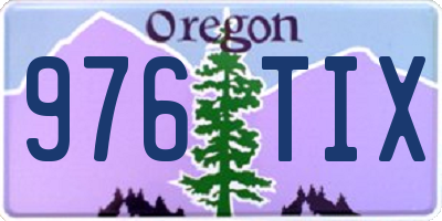 OR license plate 976TIX