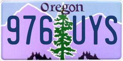 OR license plate 976UYS