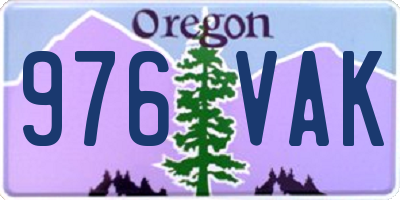 OR license plate 976VAK