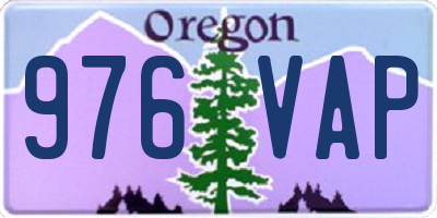 OR license plate 976VAP