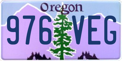 OR license plate 976VEG