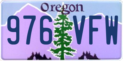 OR license plate 976VFW