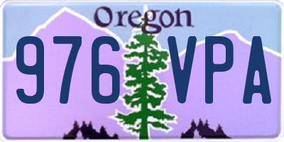 OR license plate 976VPA