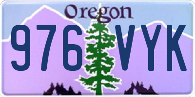 OR license plate 976VYK