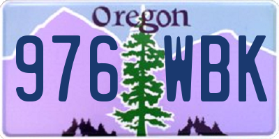 OR license plate 976WBK