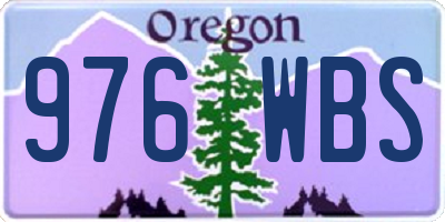 OR license plate 976WBS