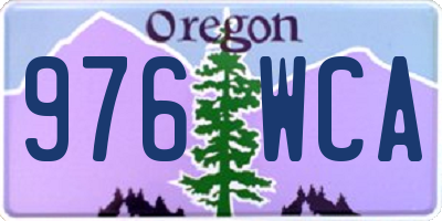 OR license plate 976WCA