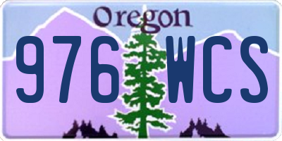 OR license plate 976WCS