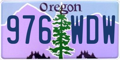 OR license plate 976WDW