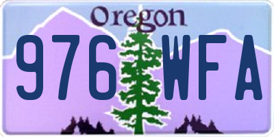 OR license plate 976WFA
