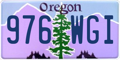 OR license plate 976WGI