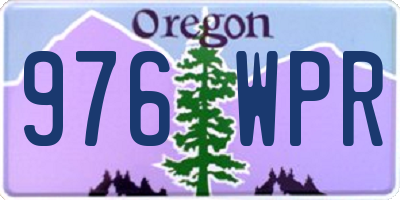 OR license plate 976WPR