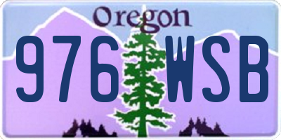 OR license plate 976WSB