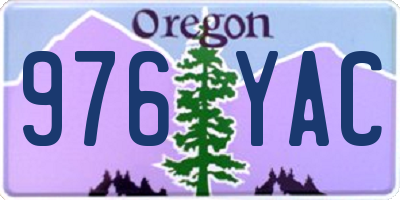 OR license plate 976YAC