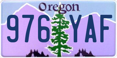 OR license plate 976YAF