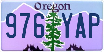OR license plate 976YAP