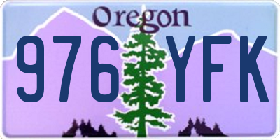 OR license plate 976YFK