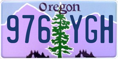 OR license plate 976YGH