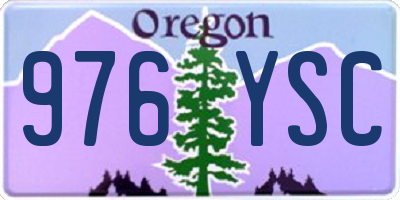 OR license plate 976YSC