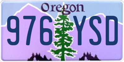 OR license plate 976YSD