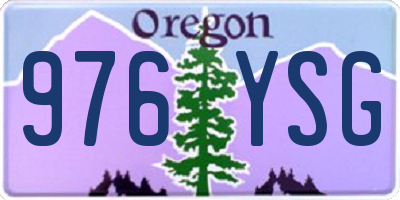 OR license plate 976YSG