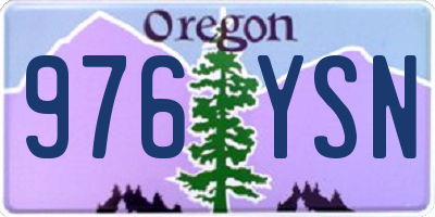 OR license plate 976YSN