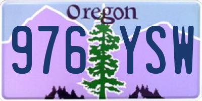 OR license plate 976YSW