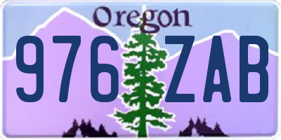 OR license plate 976ZAB