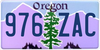 OR license plate 976ZAC