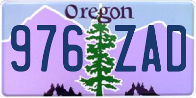 OR license plate 976ZAD
