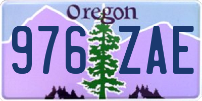 OR license plate 976ZAE
