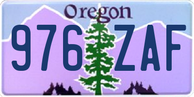 OR license plate 976ZAF