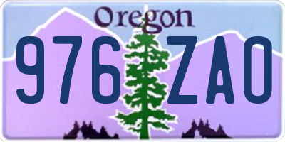 OR license plate 976ZAO