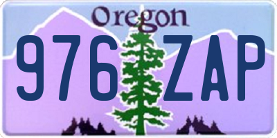 OR license plate 976ZAP
