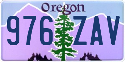 OR license plate 976ZAV
