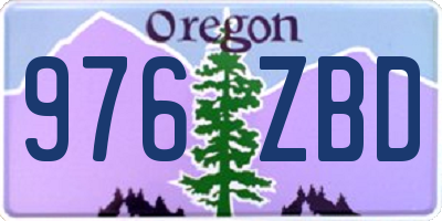 OR license plate 976ZBD
