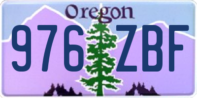 OR license plate 976ZBF