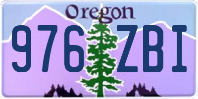 OR license plate 976ZBI
