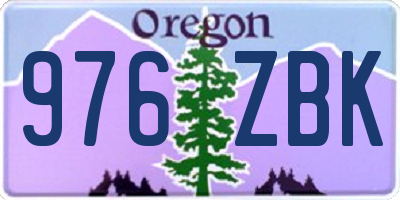 OR license plate 976ZBK
