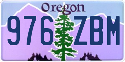 OR license plate 976ZBM