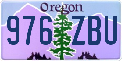 OR license plate 976ZBU