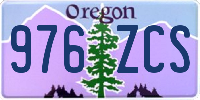 OR license plate 976ZCS