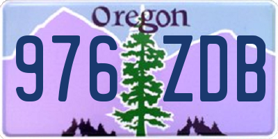 OR license plate 976ZDB