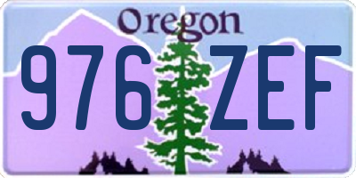 OR license plate 976ZEF