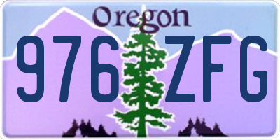 OR license plate 976ZFG