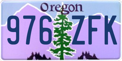 OR license plate 976ZFK